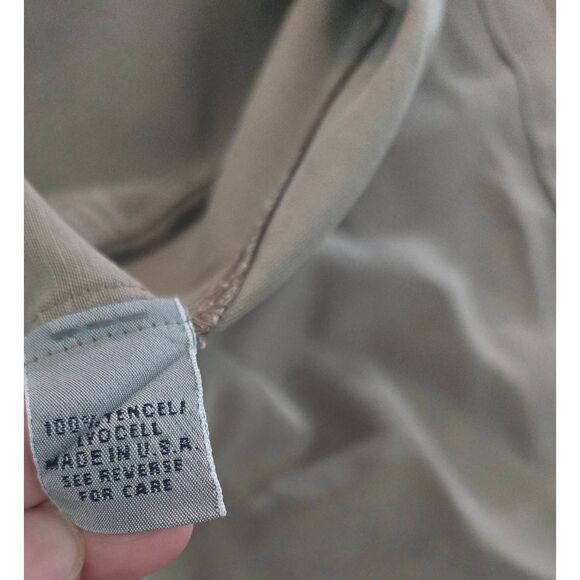 Vintage AKS Amy K Su for Nordstrom Long Sleeve Shirt Dress with Pants Set Taupe - Picture 6 of 15